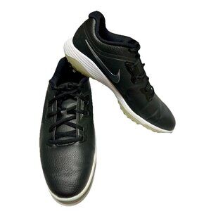 Nike Lunarlon Black Leather Golf Cleats Shoes Men's Size 8